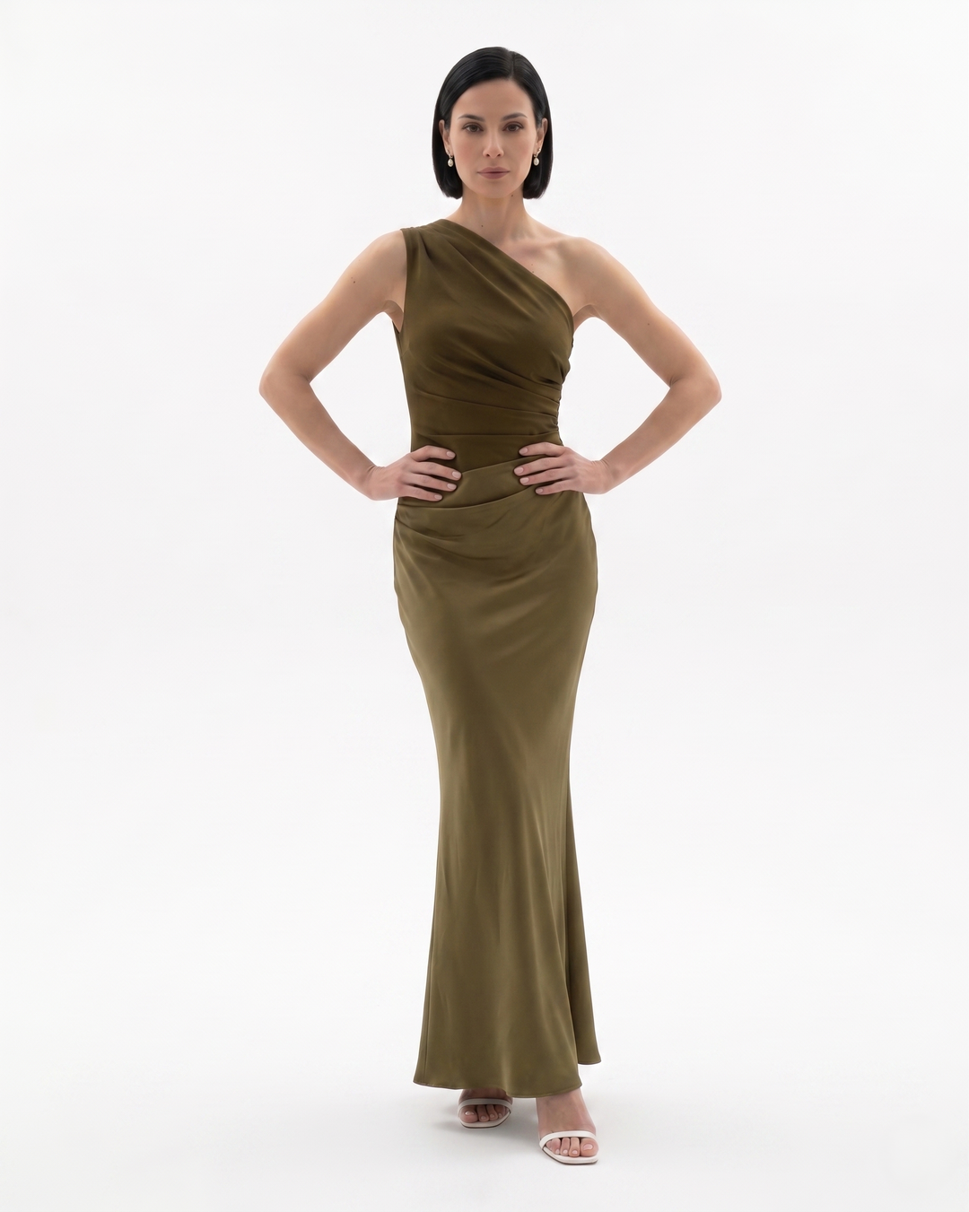Siopie | Women’s One Shoulder Satin Evening Dress