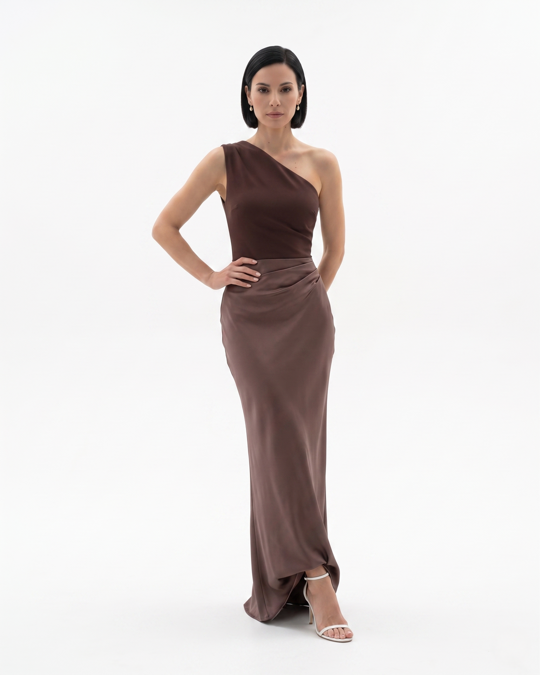 Siopie | Women’s One Shoulder Satin Evening Dress