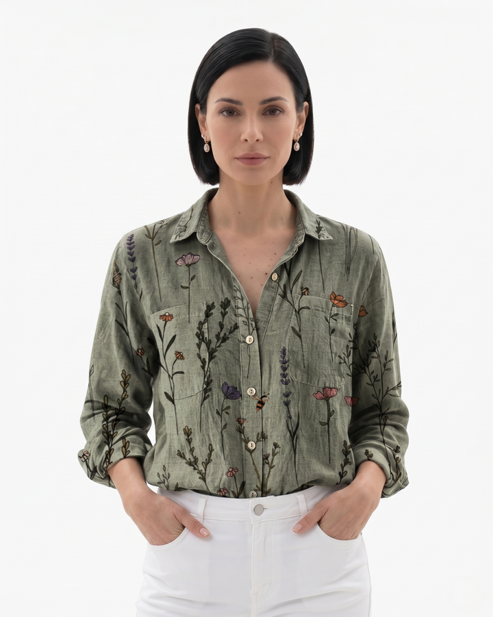 Siopie | Women’s Patterned Button-Through Blouse