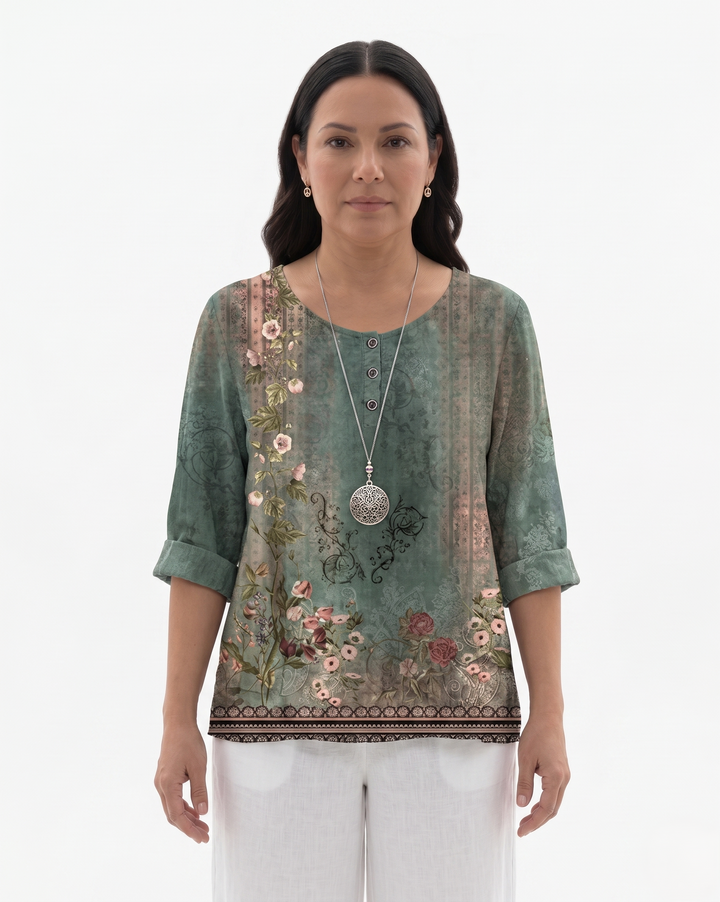 Siopie | Women’s Printed Cotton Relaxed Blouse