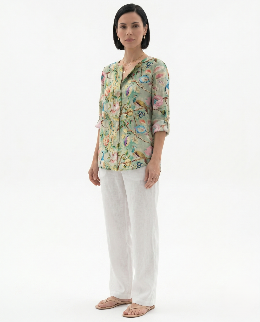 Siopie | Women’s Relaxed Fit Floral Cotton Blouse