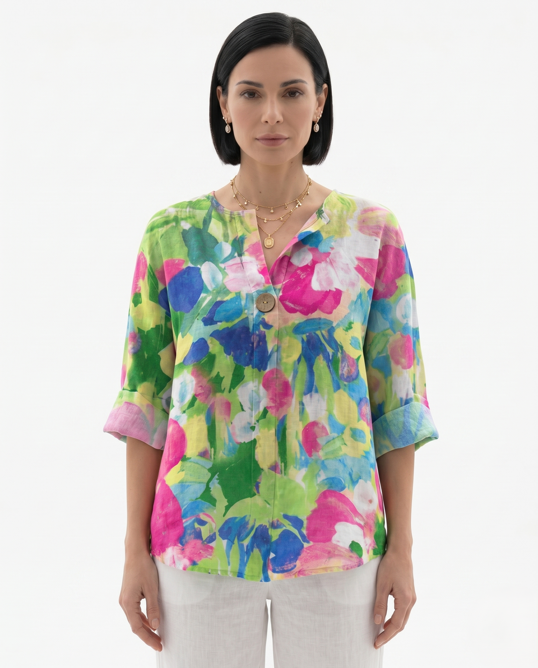 Siopie | Women’s Relaxed Fit Floral Cotton Blouse