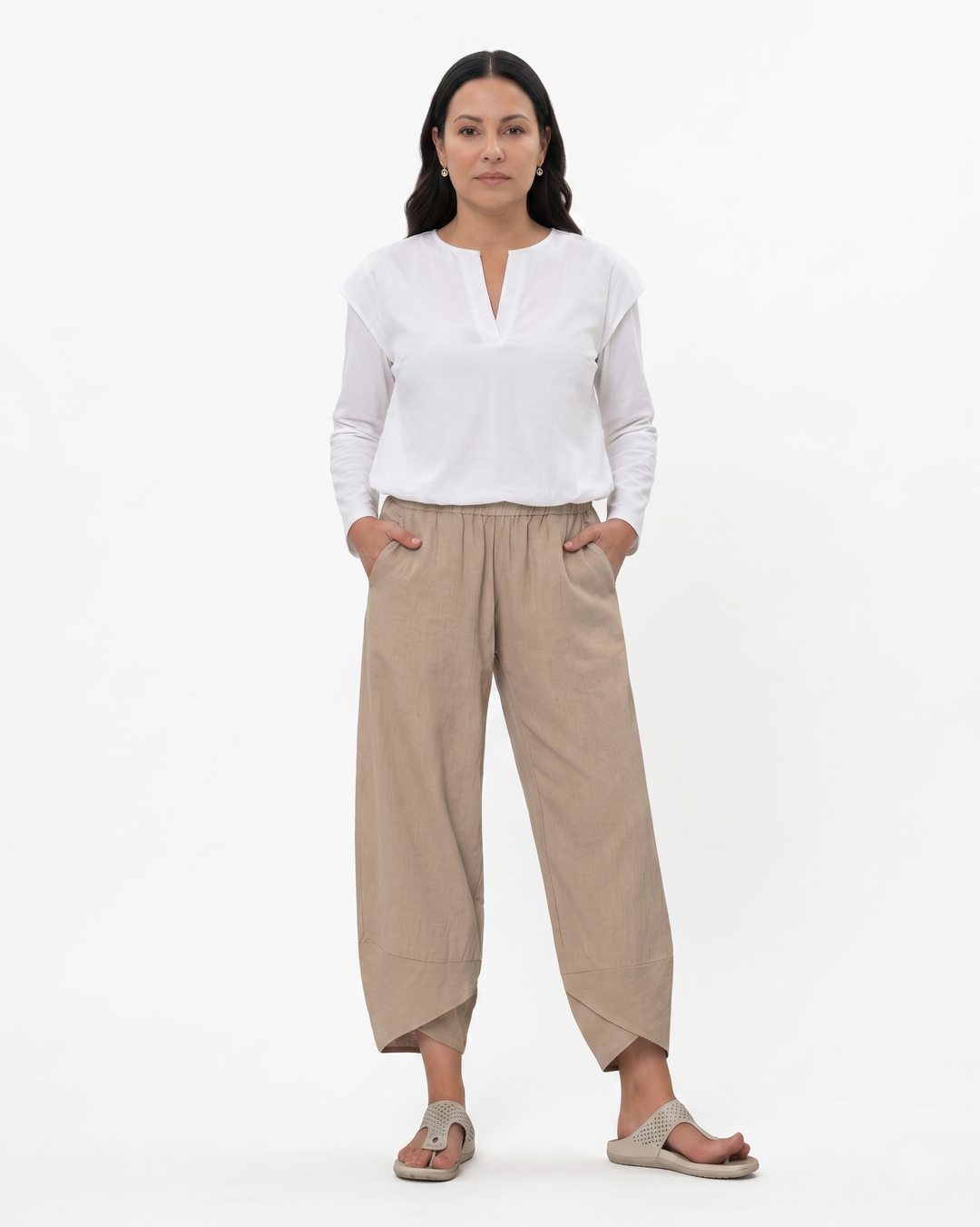 Siopie | Women’s Relaxed Fit Tulip Hem Trousers