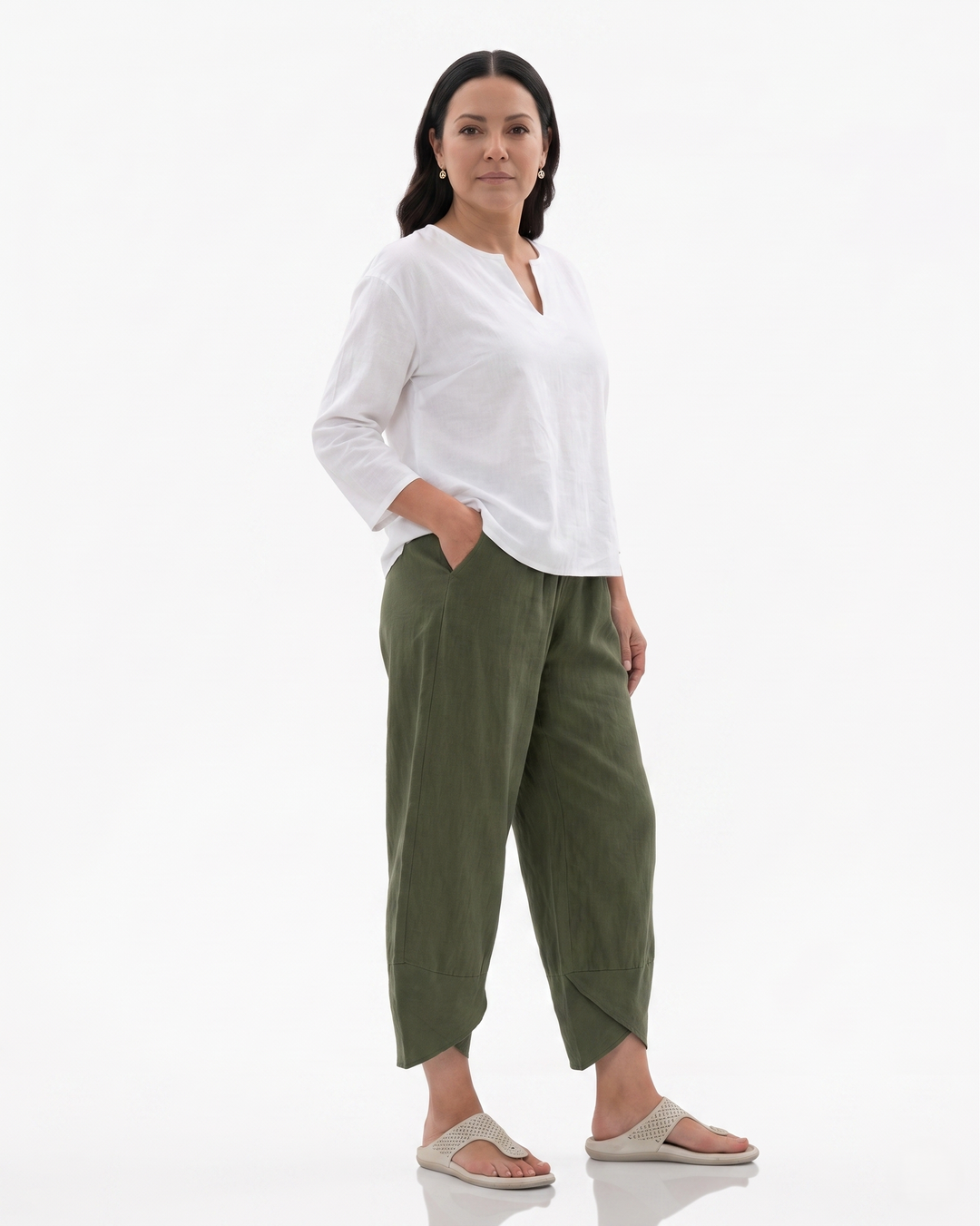 Siopie | Women’s Relaxed Fit Tulip Hem Trousers