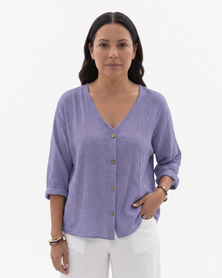 Siopie | Women’s Relaxed Fit V-Neck Blouse