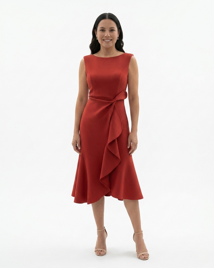 Siopie | Women’s Sculpted Waist Flared Midi Dress