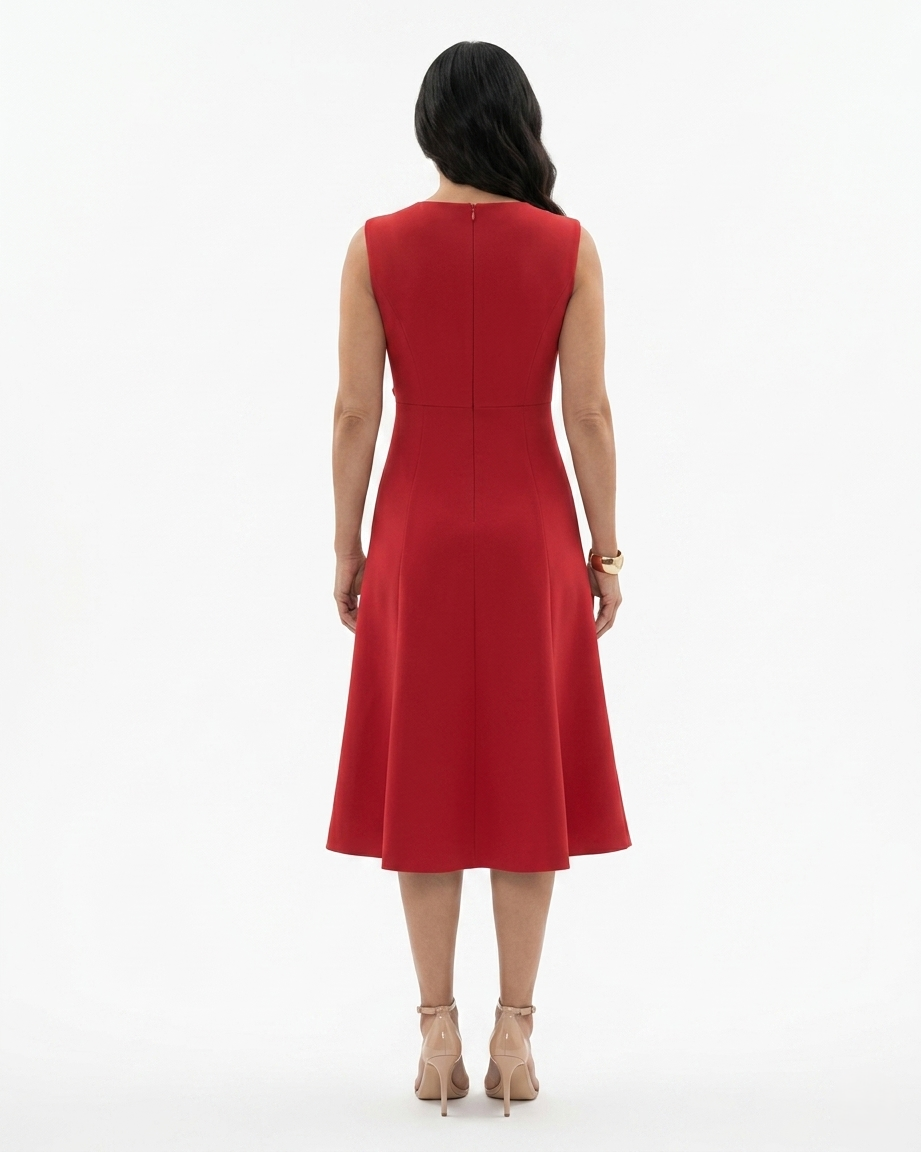 Siopie | Women’s Sculpted Waist Flared Midi Dress