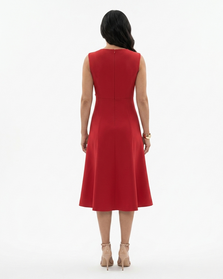 Siopie | Women’s Sculpted Waist Flared Midi Dress