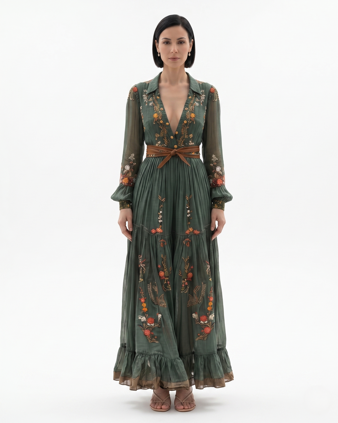 Siopie | Women’s Sheer Floral Maxi Dress
