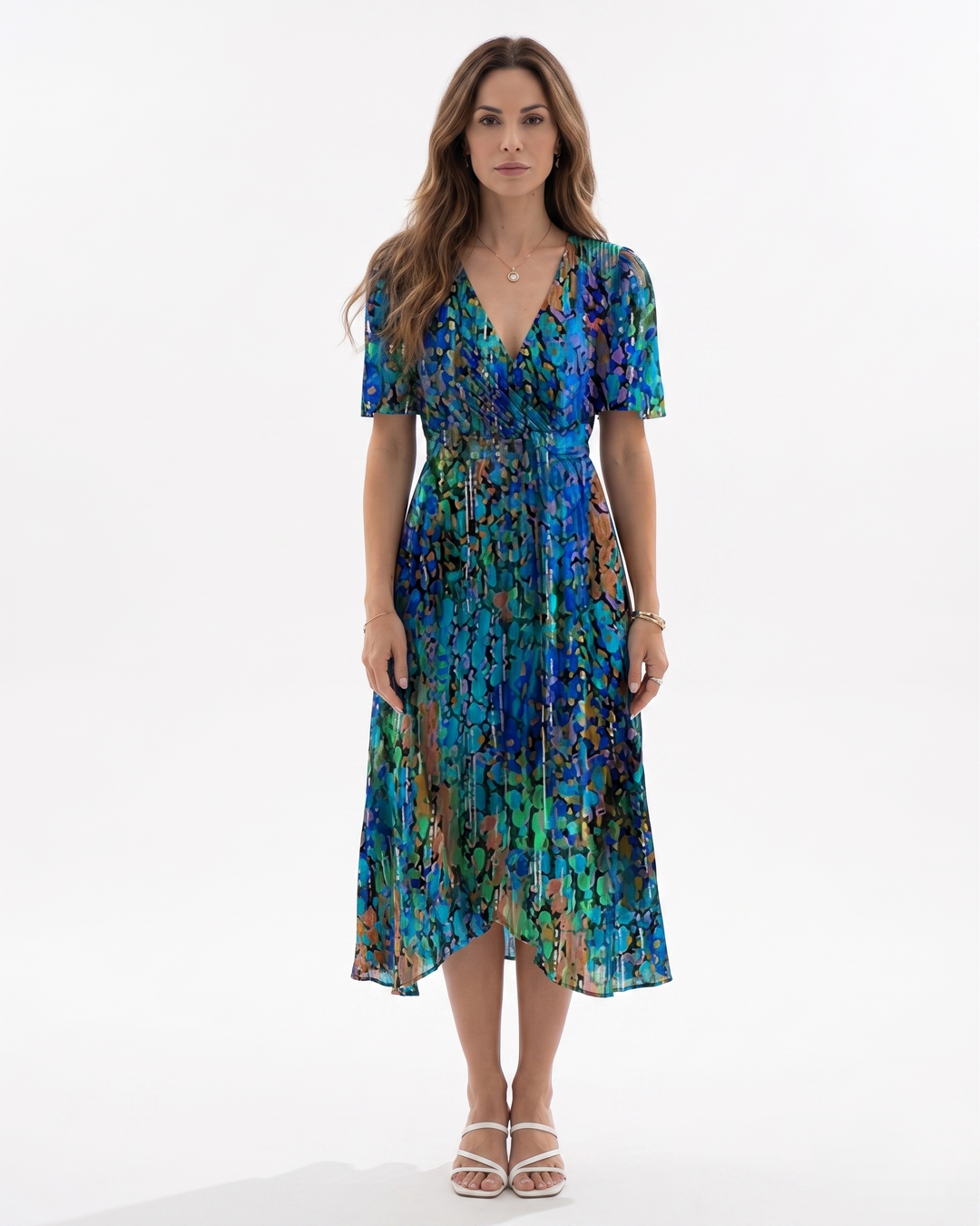 Siopie | Women’s Sheer Floral Wrap Tea Dress