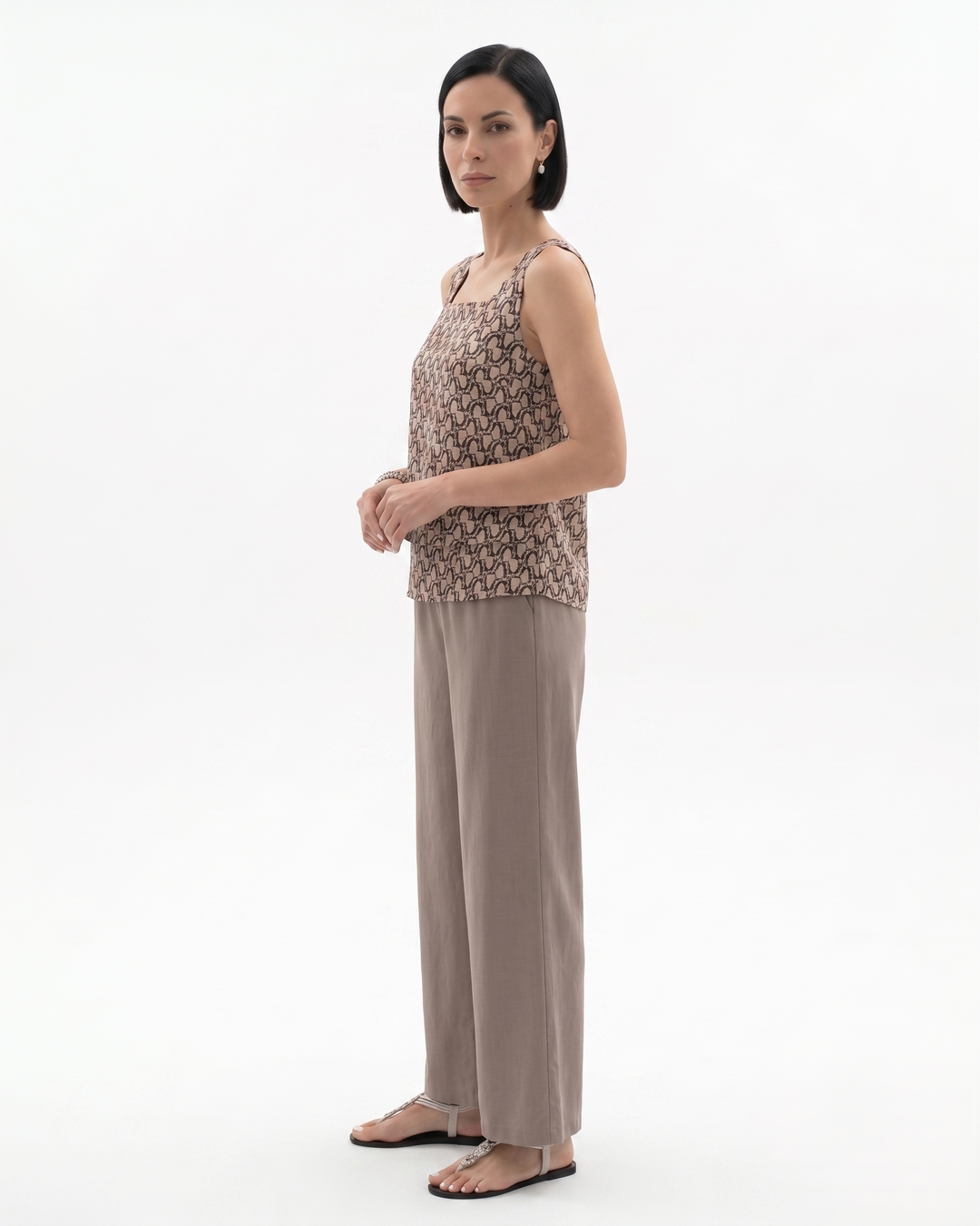 Siopie | Women’s Sleeveless Layered Blouse Trousers Set