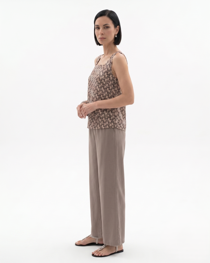 Siopie | Women’s Sleeveless Layered Blouse Trousers Set