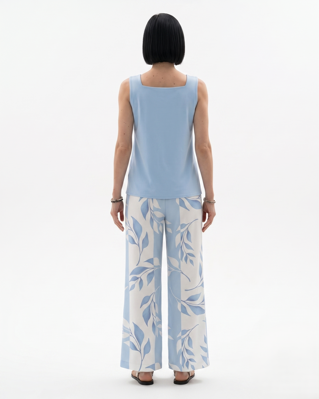 Siopie | Women’s Sleeveless Layered Blouse Trousers Set