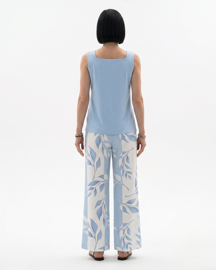 Siopie | Women’s Sleeveless Layered Blouse Trousers Set