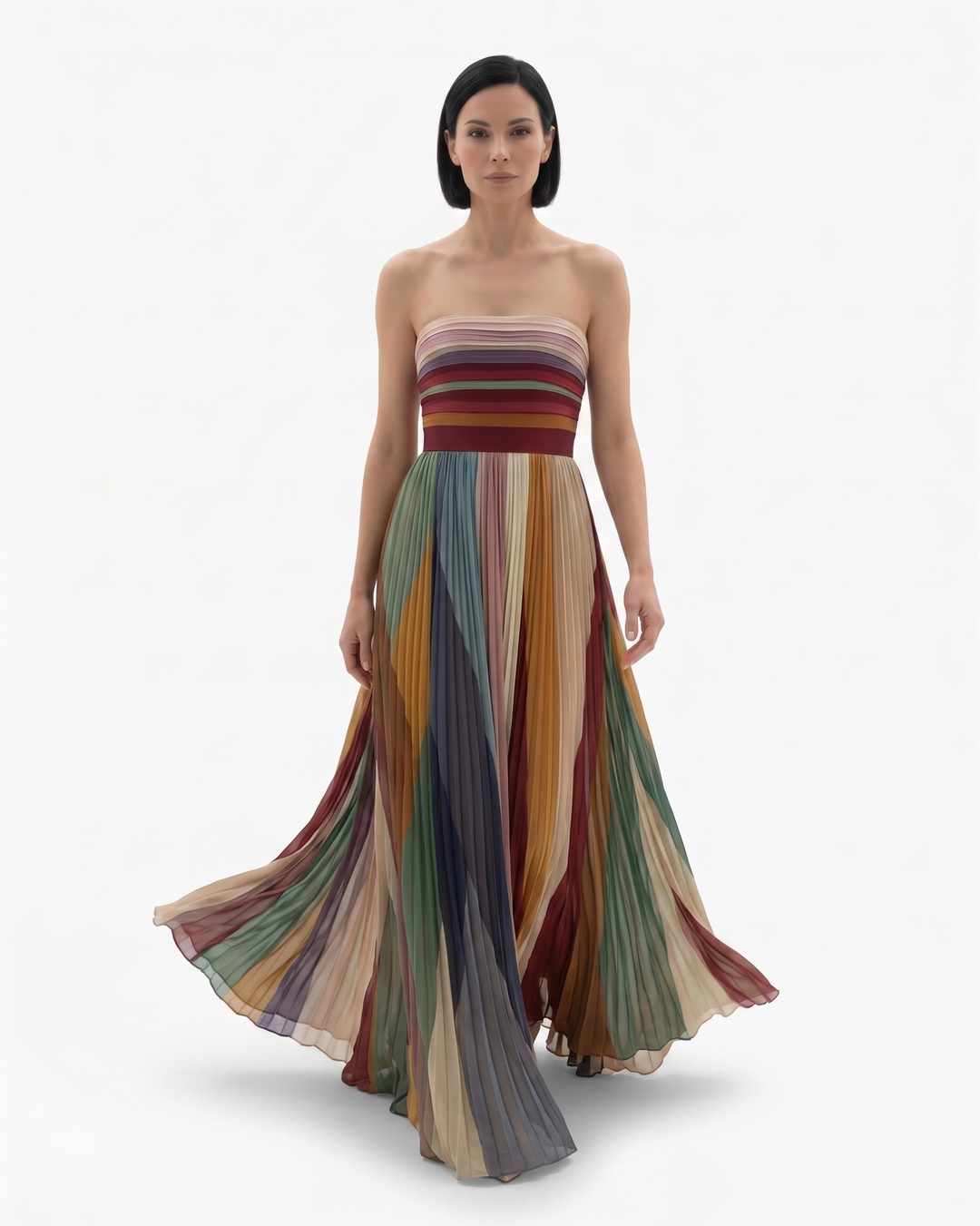 Siopie | Women’s Strapless Pleated Evening Dress