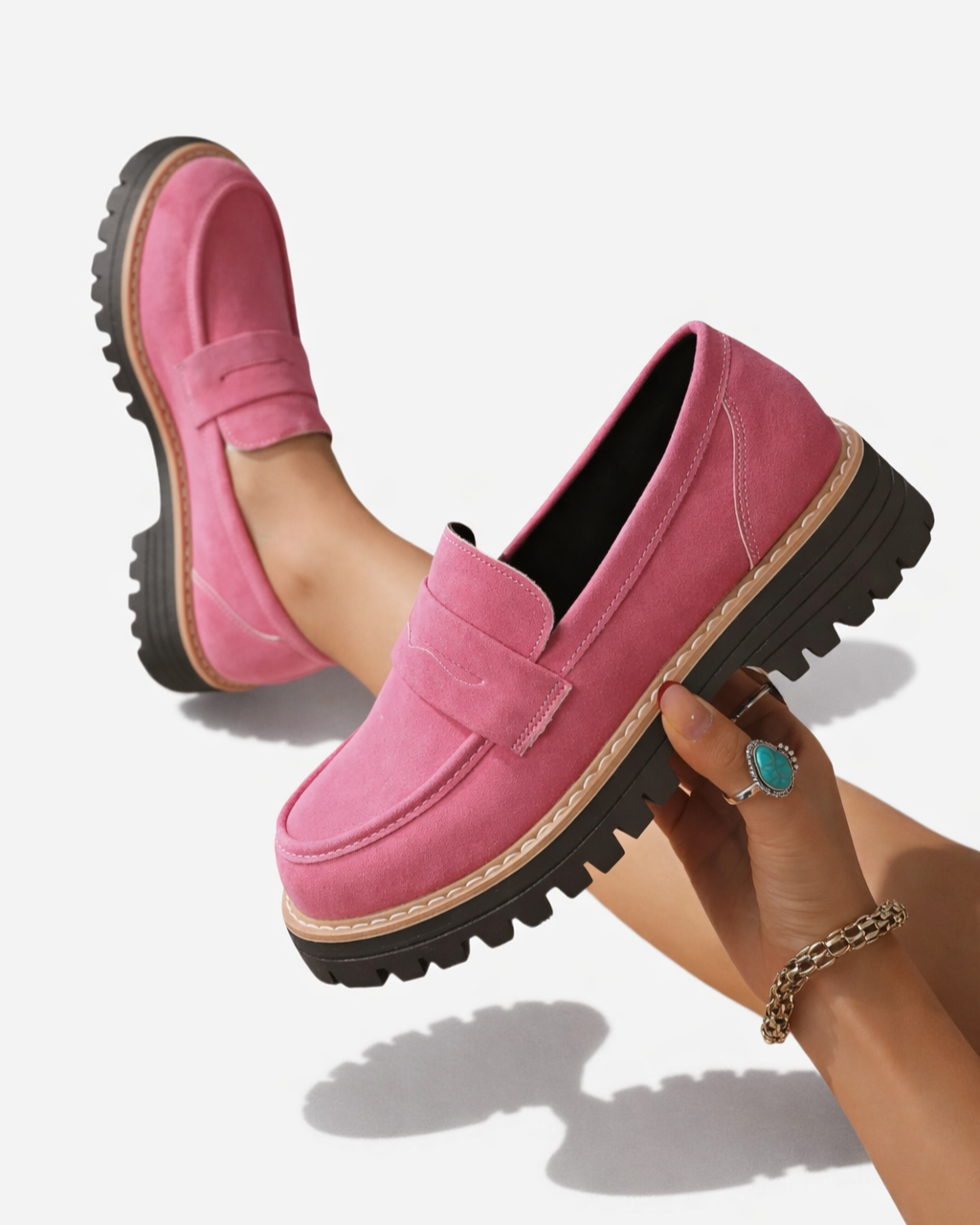 Siopie | Women’s Suede Platform Loafers