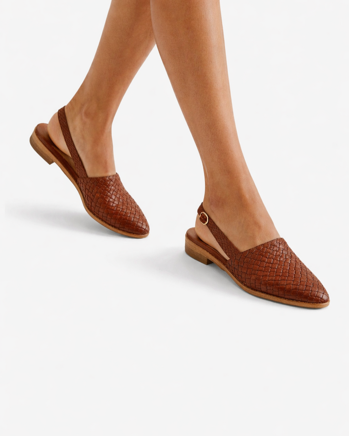 Siopie | Women’s Woven Leather Slingback Shoes