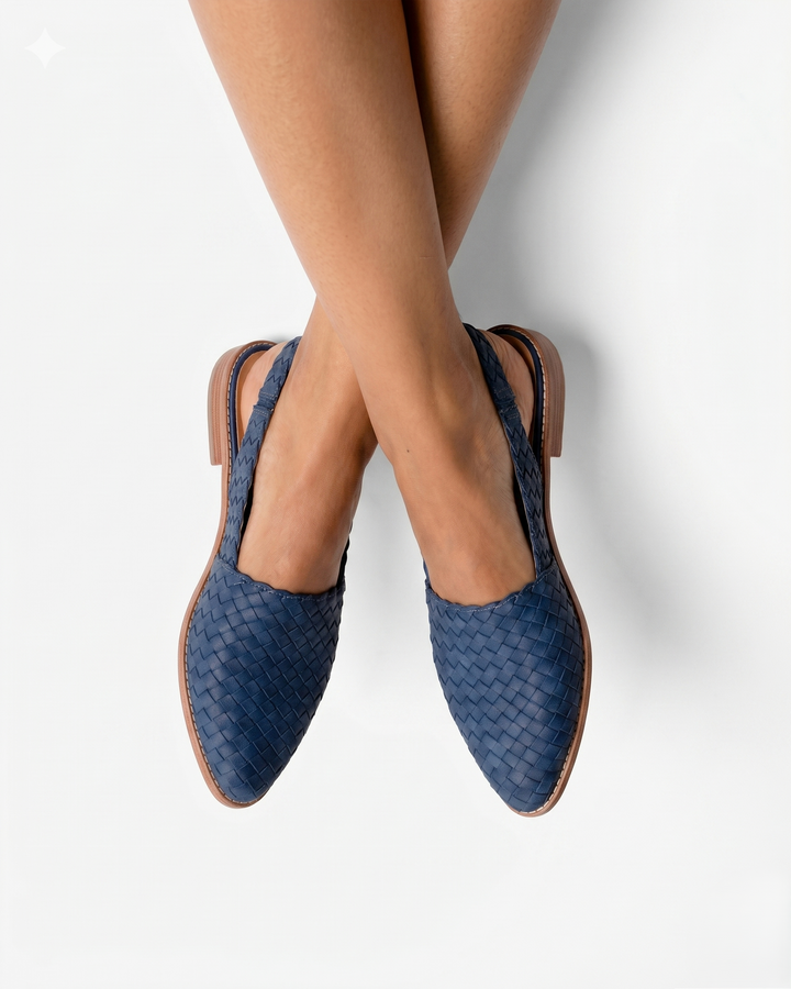 Siopie | Women’s Woven Leather Slingback Shoes