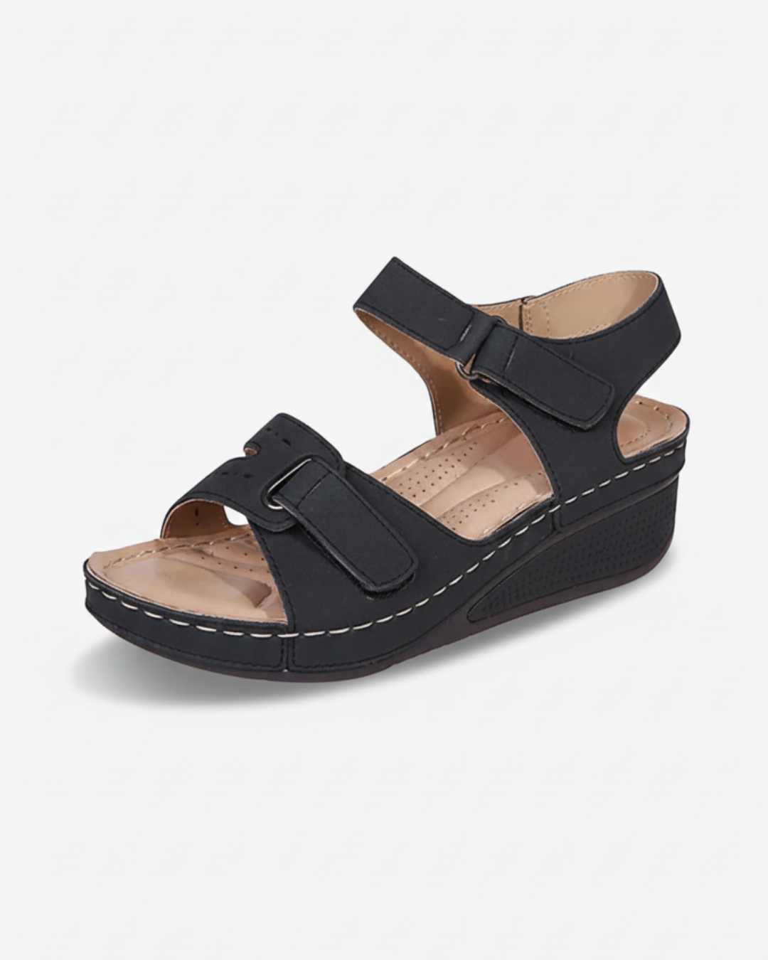 Wedge Sandals Double Adjustable Strap Open Toe