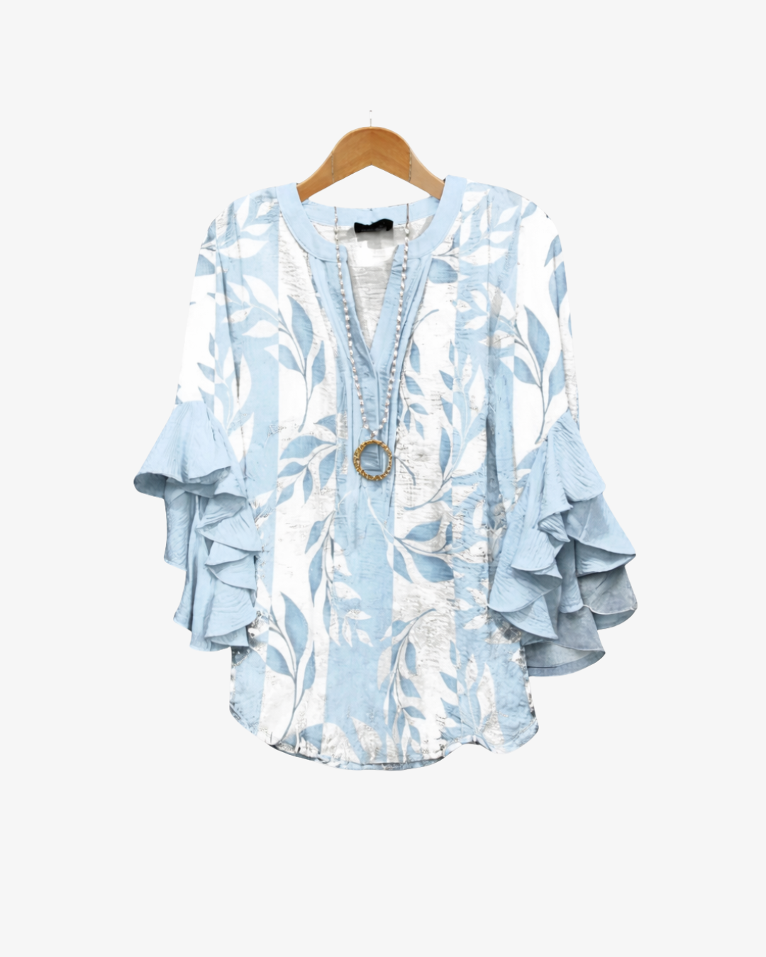 Siopie | Women’s Textured Ruffle Sleeve Blouse