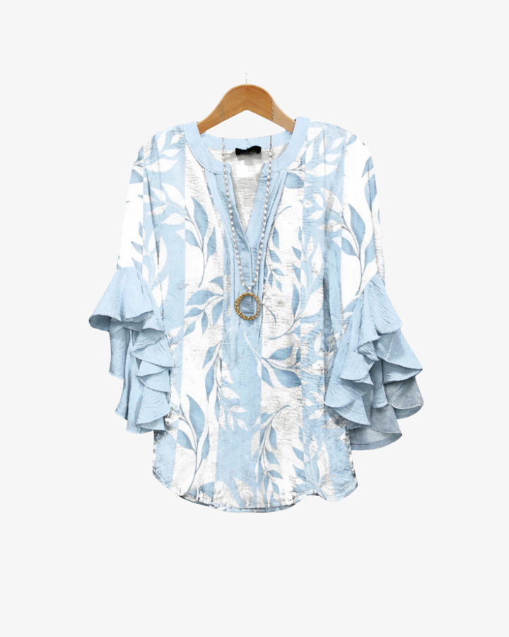 Siopie | Women’s Textured Ruffle Sleeve Blouse