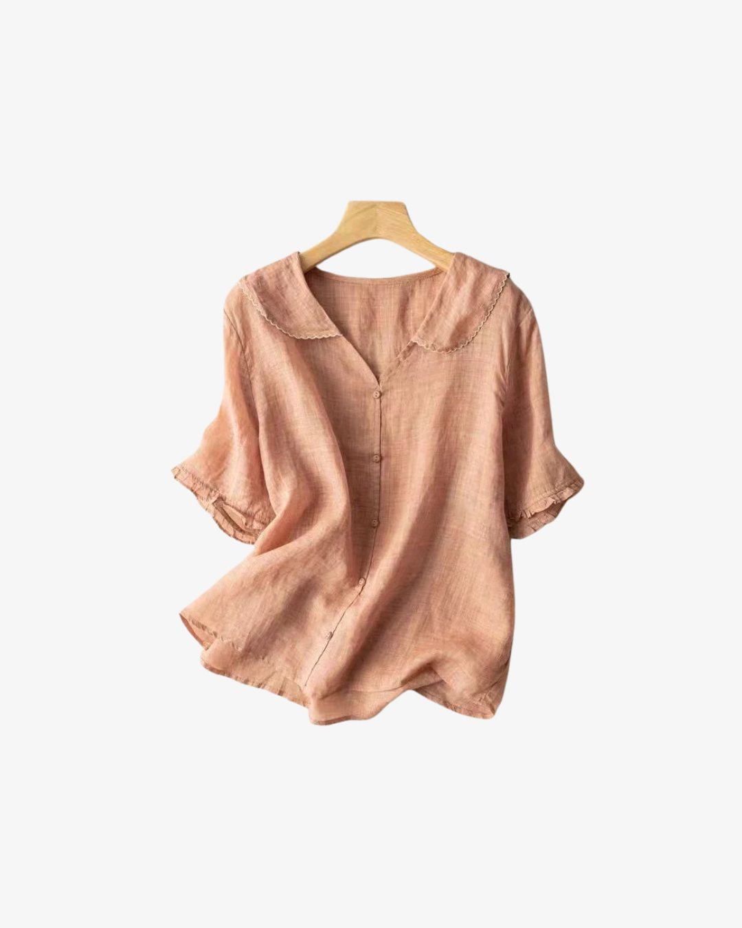 Siopie | Women’s Linen Peter Pan Collar Blouse