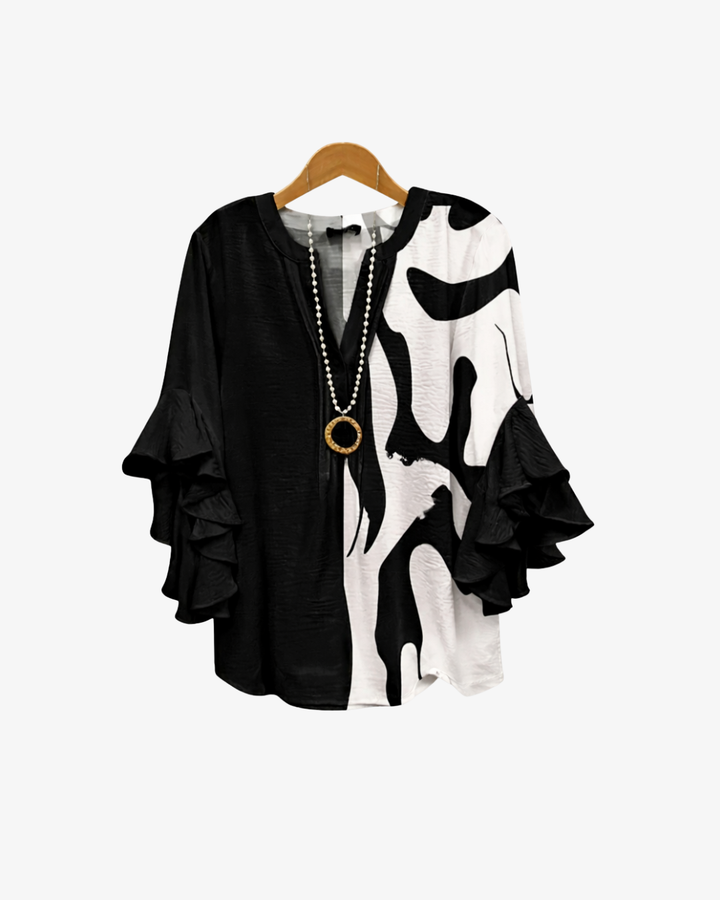Siopie | Women’s Textured Ruffle Sleeve Blouse