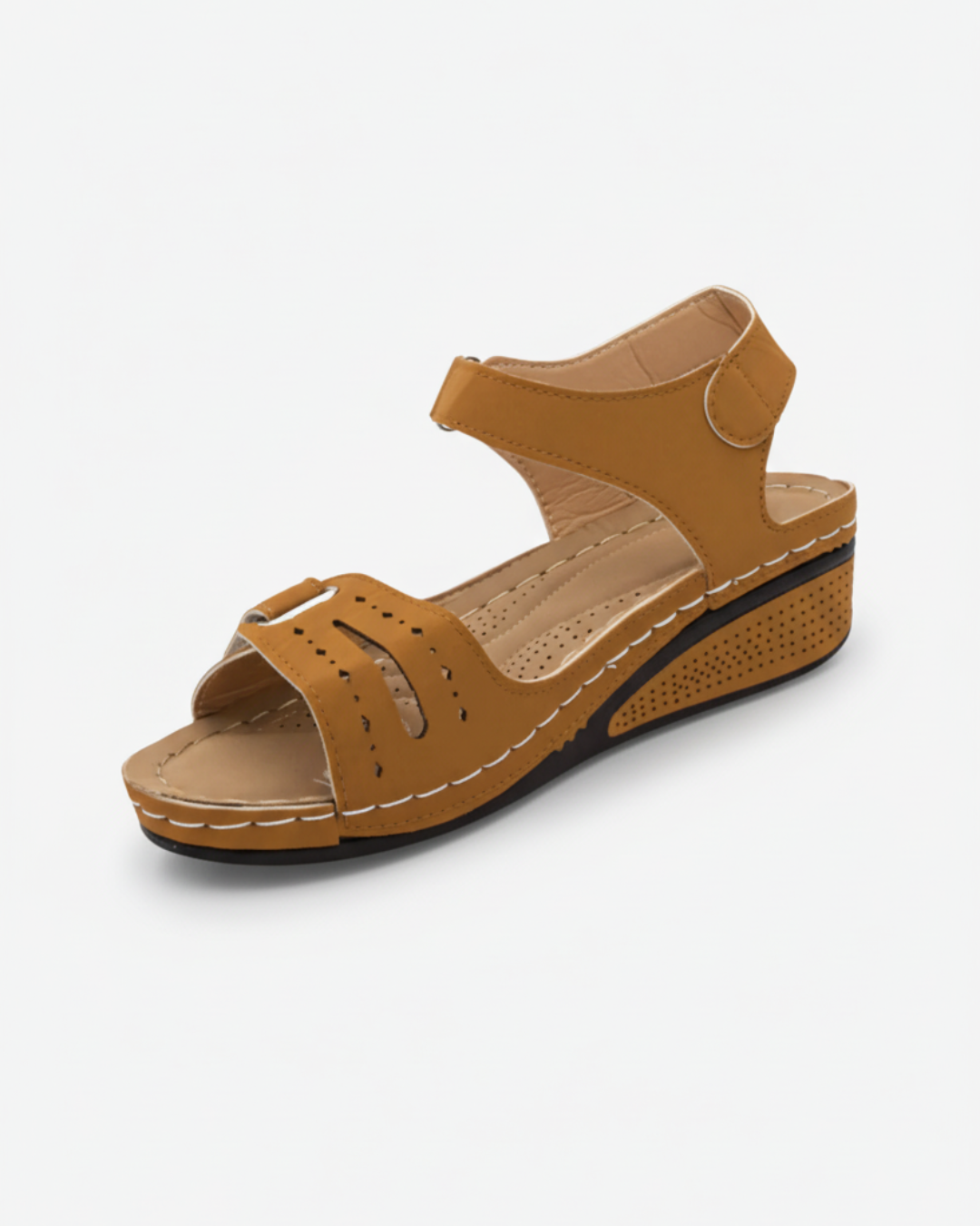 Wedge Sandals Double Adjustable Strap Open Toe