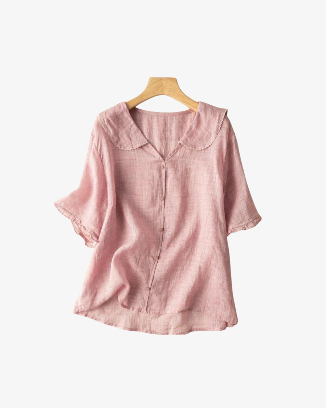 Siopie | Women’s Linen Peter Pan Collar Blouse