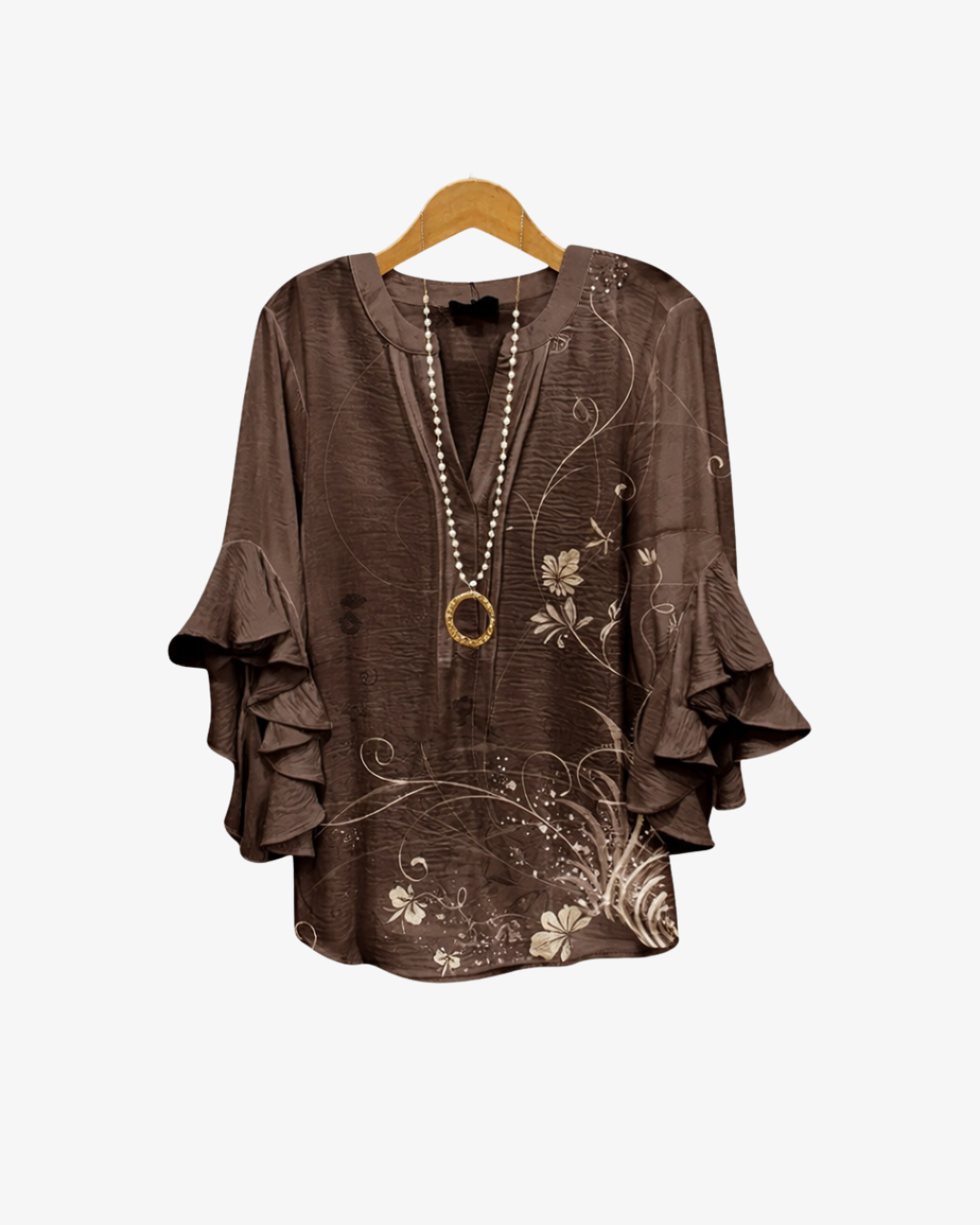 Siopie | Women’s Textured Ruffle Sleeve Blouse