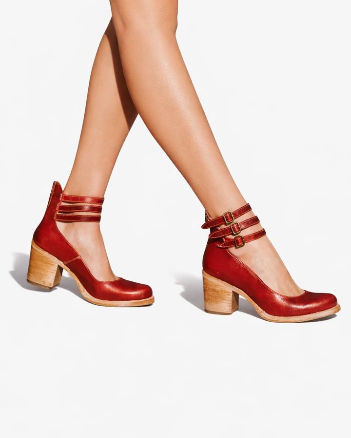 Siopie | Women’s Block Heel Leather Pumps