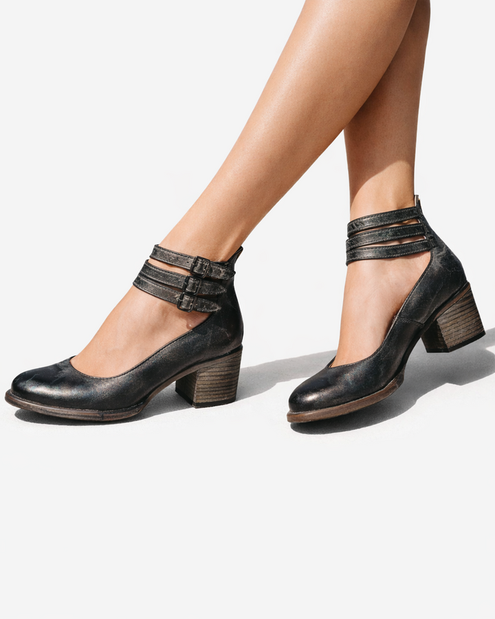 Siopie | Women’s Block Heel Leather Pumps