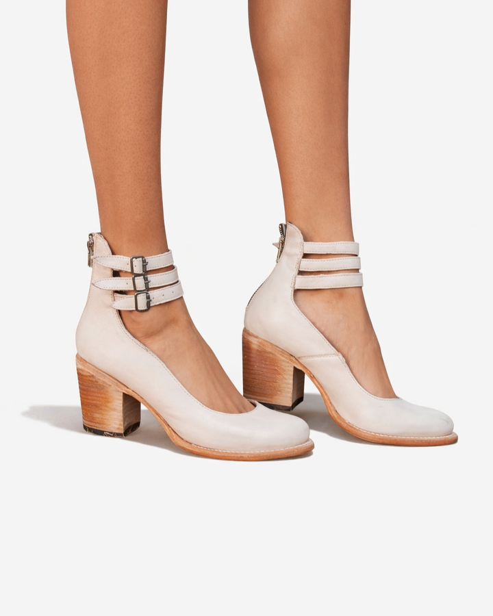 Siopie | Women’s Block Heel Leather Pumps