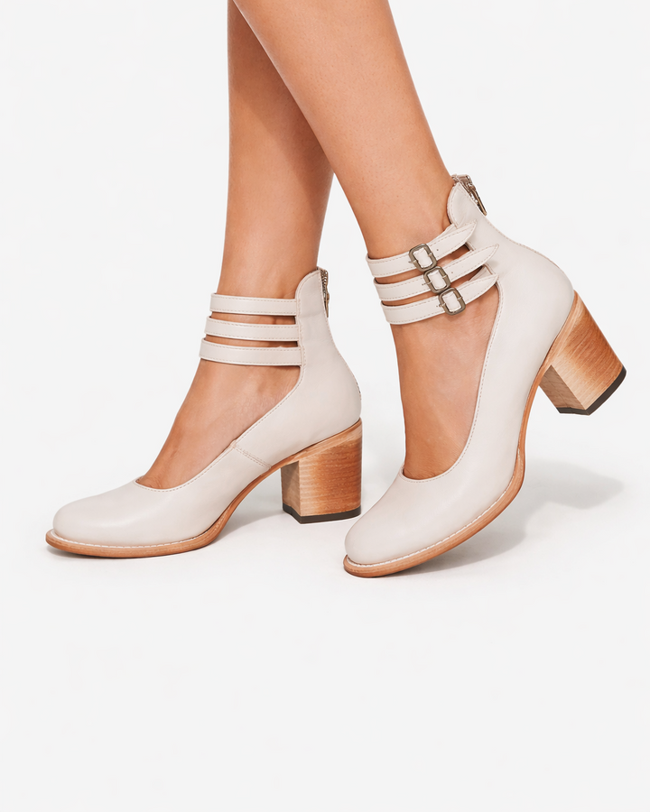 Siopie | Women’s Block Heel Leather Pumps