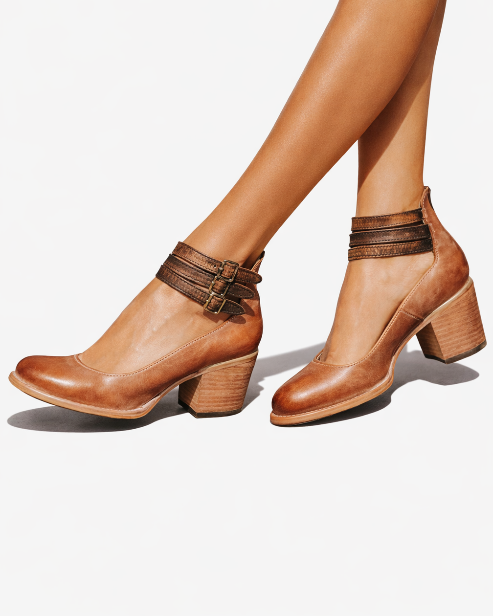 Siopie | Women’s Block Heel Leather Pumps