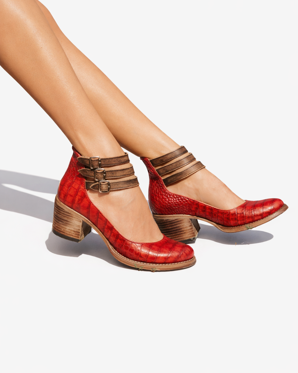 Siopie | Women’s Block Heel Leather Pumps