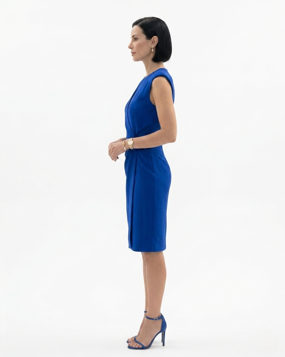 Siopie | Women’s Crepe Draped Waist Dress