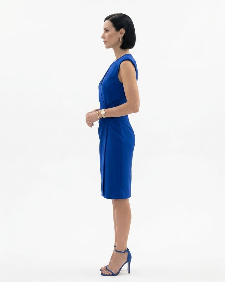 Siopie | Women’s Crepe Draped Waist Dress
