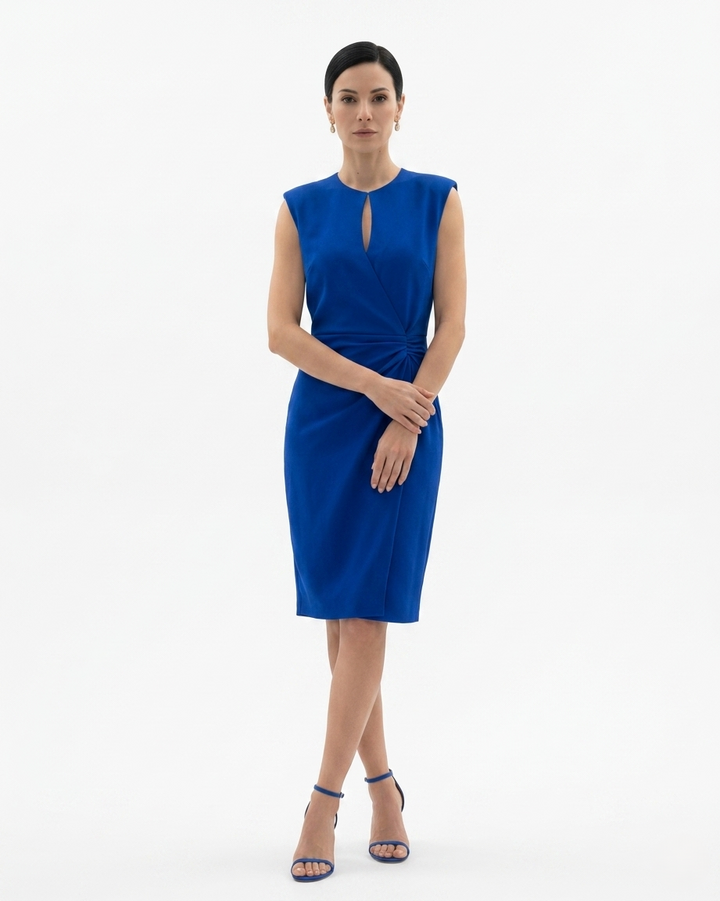 Siopie | Women’s Crepe Draped Waist Dress