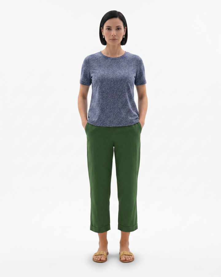 Siopie | Women’s Cropped Linen Blend Trousers