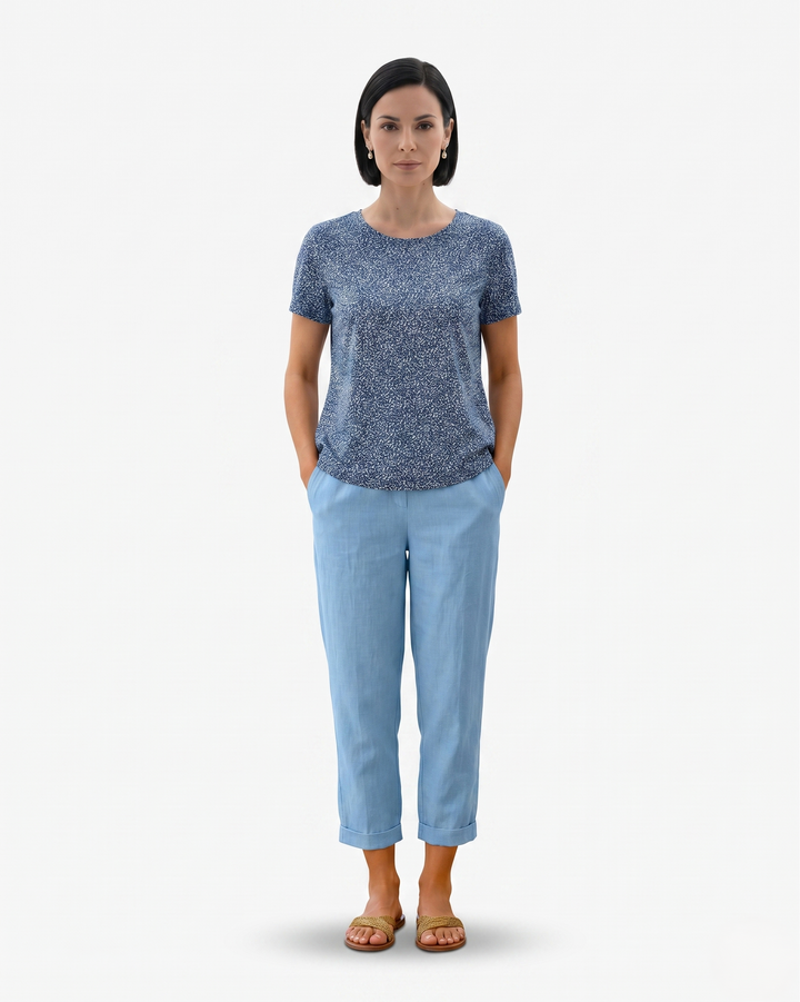 Siopie | Women’s Cropped Linen Blend Trousers