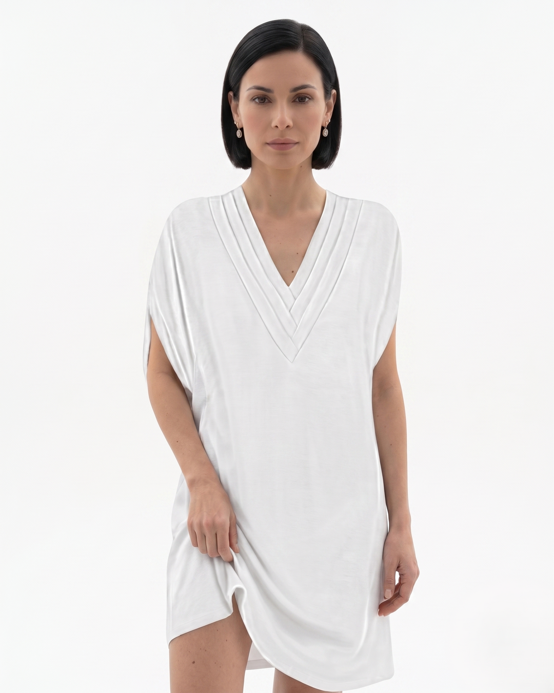 Siopie | Women’s Draped V-Neck Shift Dress