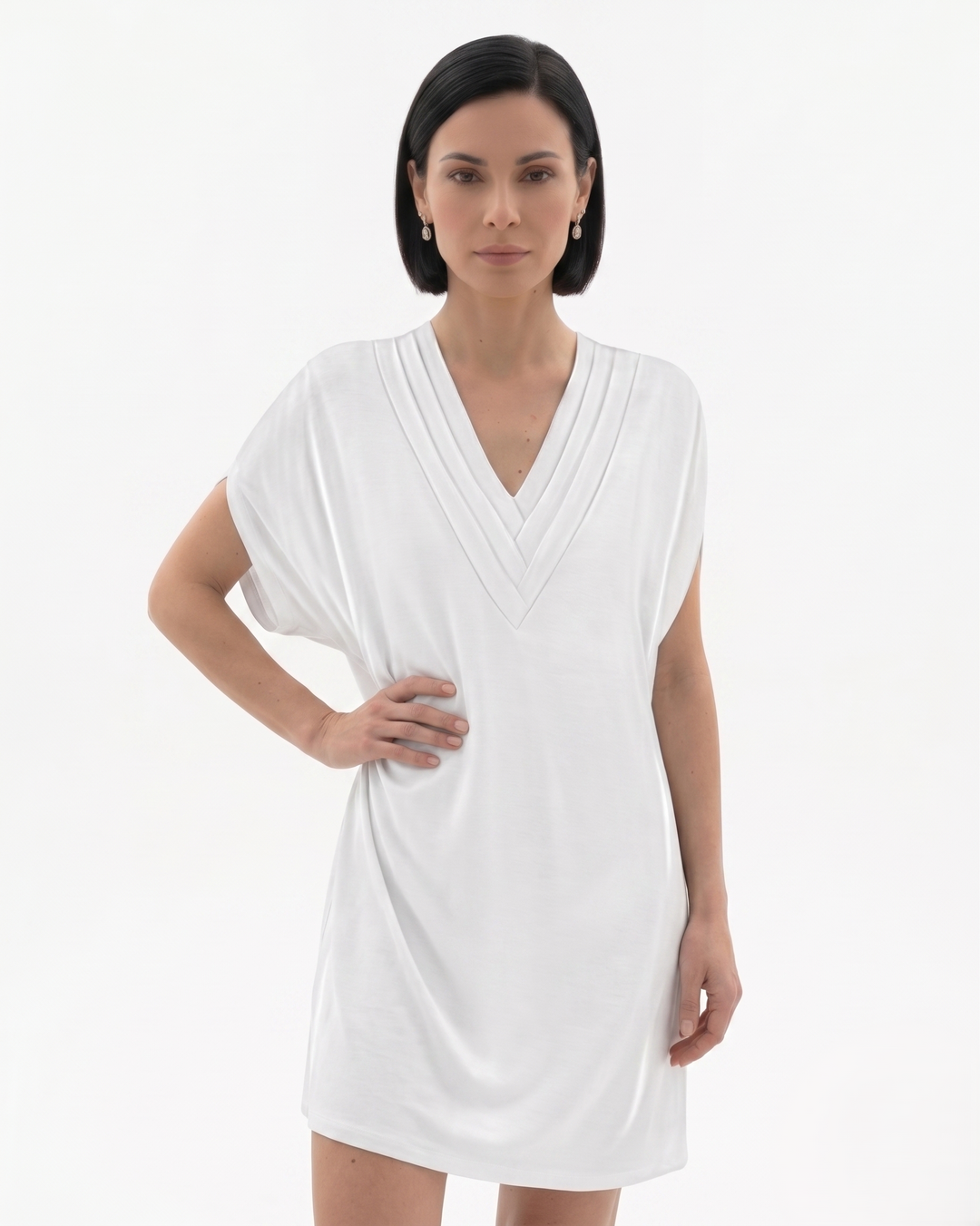 Siopie | Women’s Draped V-Neck Shift Dress