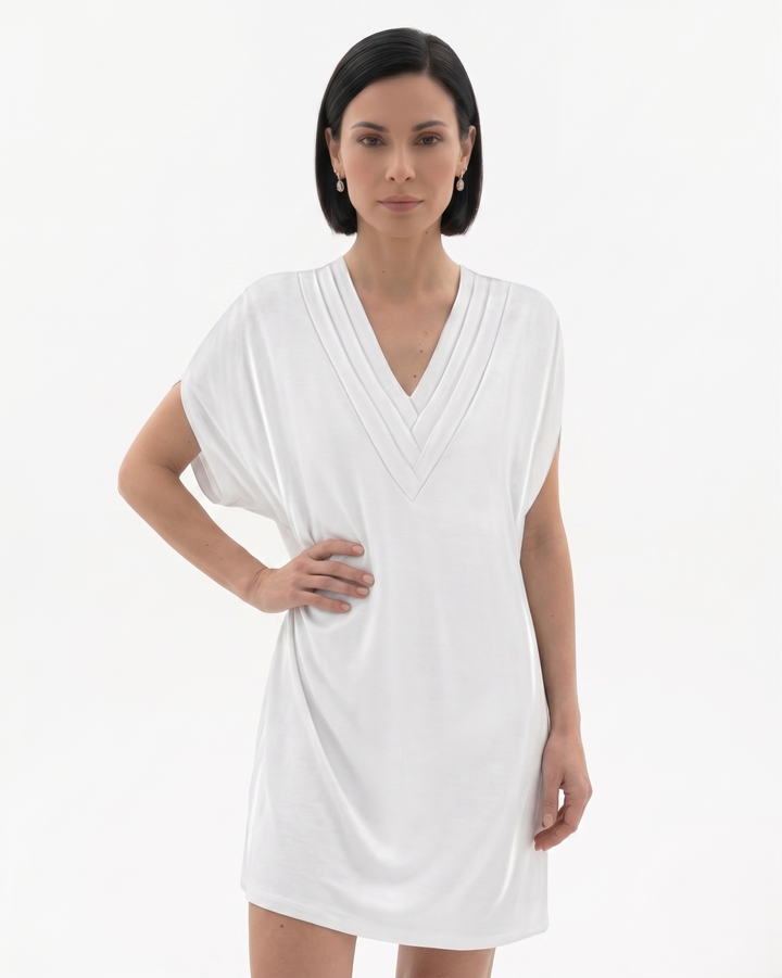 Siopie | Women’s Draped V-Neck Shift Dress