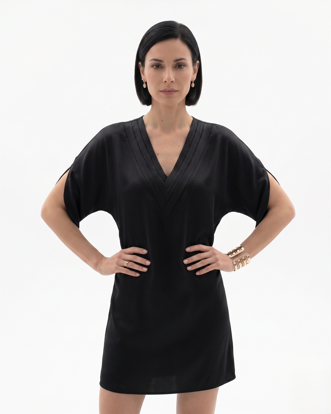 Siopie | Women’s Draped V-Neck Shift Dress