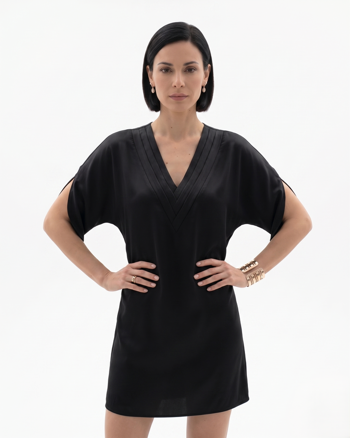 Siopie | Women’s Draped V-Neck Shift Dress