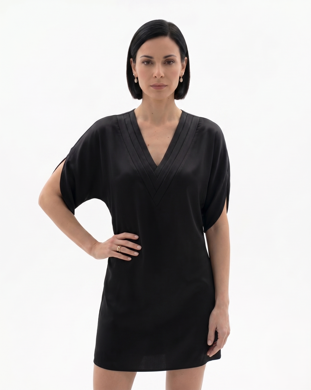 Siopie | Women’s Draped V-Neck Shift Dress