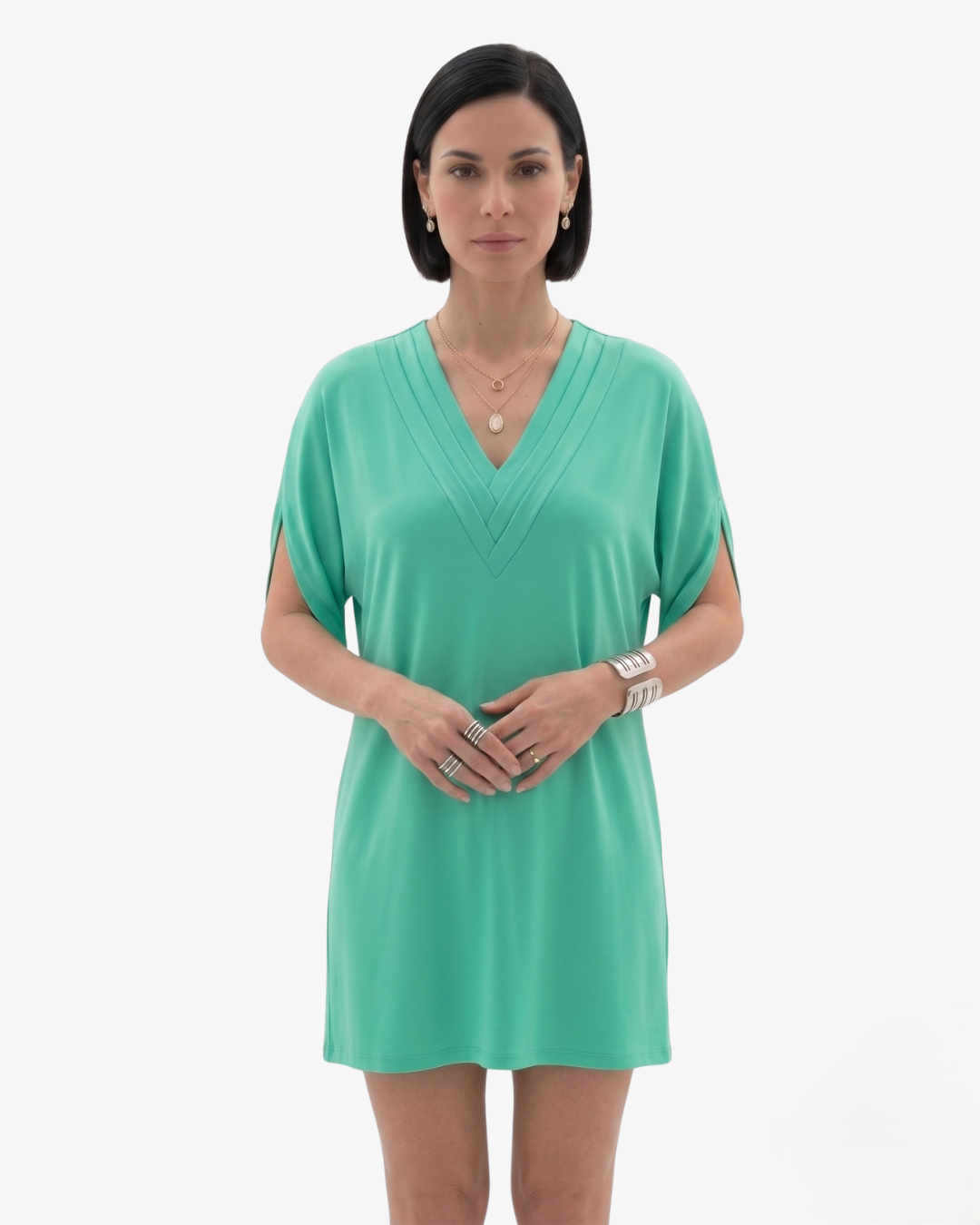 Siopie | Women’s Draped V-Neck Shift Dress