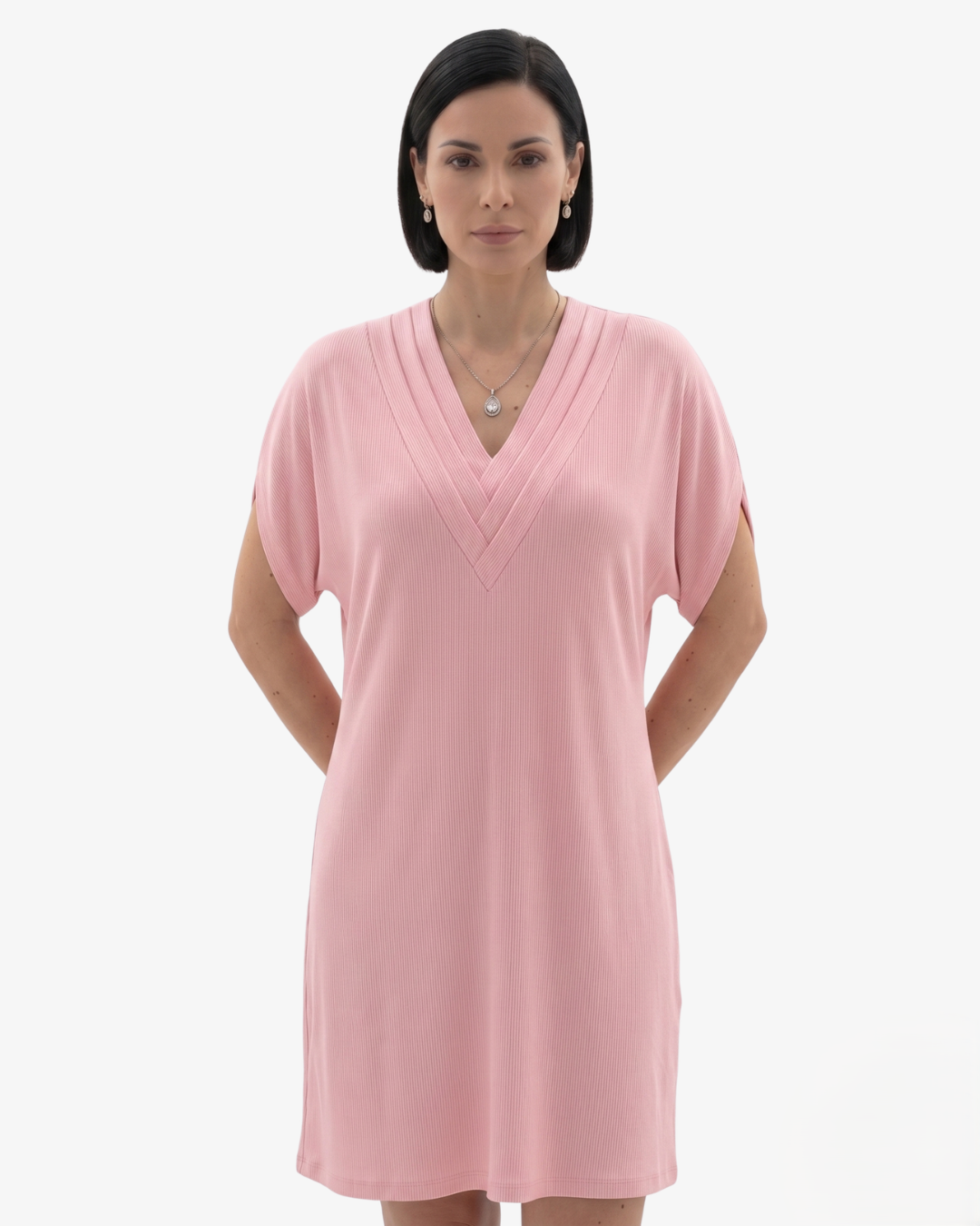 Siopie | Women’s Draped V-Neck Shift Dress