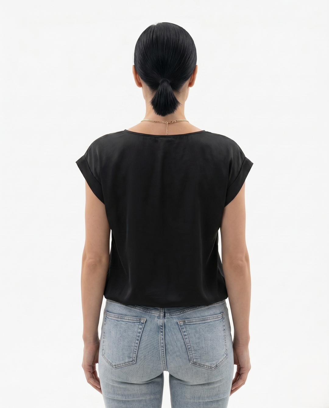 Siopie | Women’s Draped V-Neck Twist Front Blouse